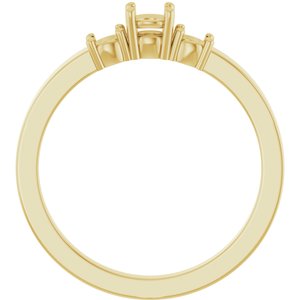 10K Yellow Gold 3.8 mm Round Ring Mounting – image 4