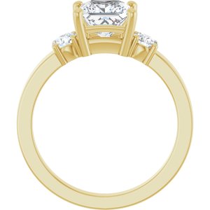 18K Yellow Gold 6x6 mm Square Ring Mounting – image 3