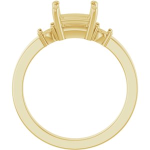 10K Yellow Gold 6x6 mm Square Ring Mounting – image 4