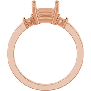 18K Rose Gold 6x6 mm Square Ring Mounting – image 4