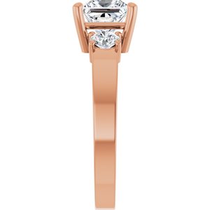 14K Rose Gold 6x6 mm Square Ring Mounting – image 7