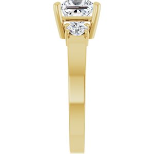 14K Yellow Gold 6x6 mm Square Ring Mounting – image 7