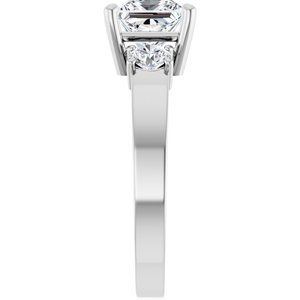 10K White Gold 6x6 mm Square Ring Mounting – image 7