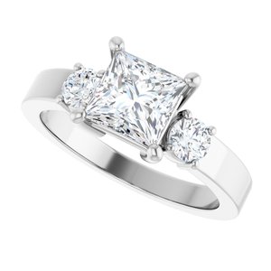14K White Gold 6x6 mm Square Ring Mounting – image 8
