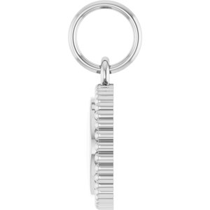 14K White Gold Engravable Beaded Pendant – image 3