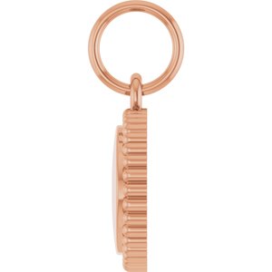 14K Rose Gold Engravable Beaded Pendant – image 3