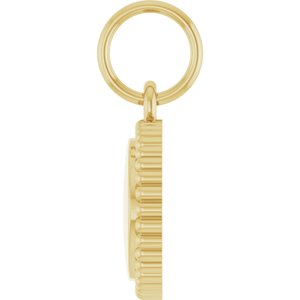 14K Yellow Gold Engravable Beaded Pendant – image 3