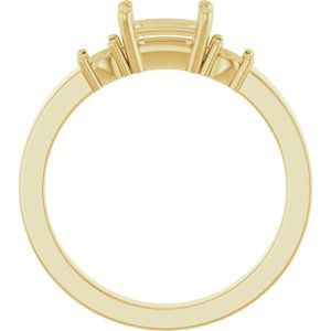 14K Yellow Gold 6x4 mm Emerald Ring Mounting – image 4