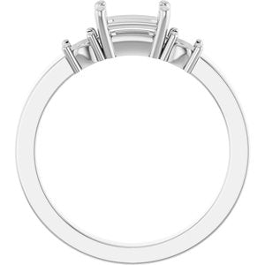 Sterling Silver 6x4 mm Emerald Ring Mounting – image 4