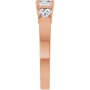 10K Rose Gold 6x4 mm Emerald Ring Mounting – image 7