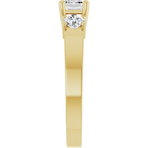 14K Yellow Gold 6x4 mm Emerald Ring Mounting – image 7