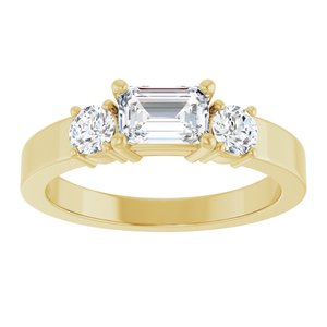 14K Yellow Gold 6x4 mm Emerald Ring Mounting – image 5