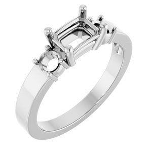 Platinum 6.5x4.5 mm Emerald Ring Mounting – image 2