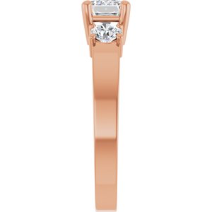 14K Rose Gold 6.5x4.5 mm Emerald Ring Mounting – image 7