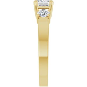 14K Yellow Gold 6.5x4.5 mm Emerald Ring Mounting – image 7