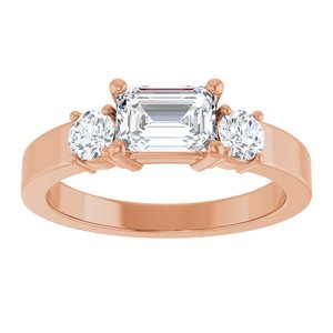 10K Rose Gold 6.5x4.5 mm Emerald Ring Mounting – image 5