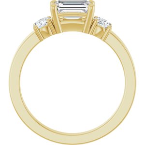 18K Yellow Gold 6.5x4.5 mm Emerald Ring Mounting – image 3