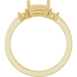 18K Yellow Gold 6.5x4.5 mm Emerald Ring Mounting – image 4