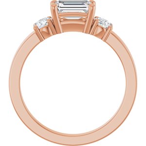 18K Rose Gold 6.5x4.5 mm Emerald Ring Mounting – image 3