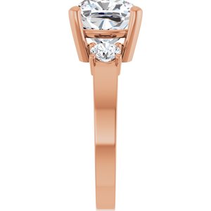 10K Rose Gold 9x9 mm Cushion Ring Mounting – image 7
