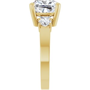 10K Yellow Gold 9x9 mm Cushion Ring Mounting – image 7