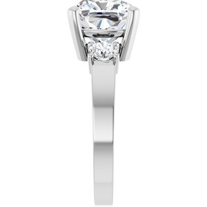 Sterling Silver 9x9 mm Cushion Ring Mounting – image 7