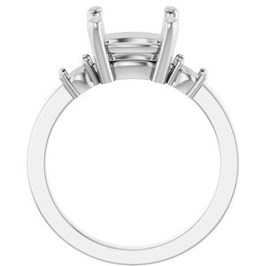 Sterling Silver 9x9 mm Cushion Ring Mounting – image 4