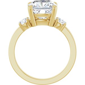 18K Yellow Gold 9x9 mm Cushion Ring Mounting – image 3