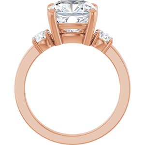10K Rose Gold 9x9 mm Cushion Ring Mounting – image 3