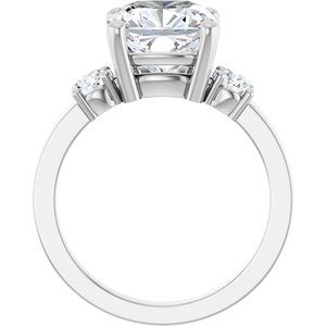 Continuum Sterling Silver 9x9 mm Cushion Ring Mounting – image 3
