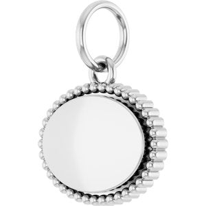 Sterling Silver Engravable Beaded Pendant – image 2