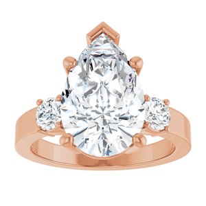 10K Rose Gold 14x9 mm Pear Ring Mounting – image 5