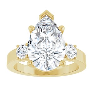 14K Yellow Gold 14x9 mm Pear Ring Mounting – image 5