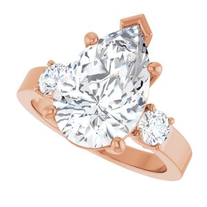 10K Rose Gold 14x9 mm Pear Ring Mounting – image 8