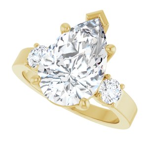 18K Yellow Gold 14x9 mm Pear Ring Mounting – image 8