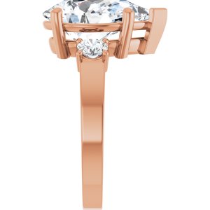10K Rose Gold 14x9 mm Pear Ring Mounting – image 7