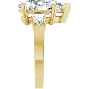 18K Yellow Gold 14x9 mm Pear Ring Mounting – image 7