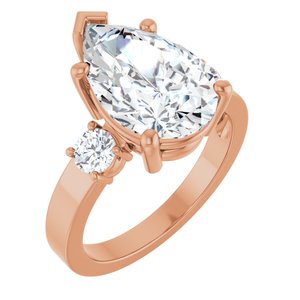 18K Rose Gold 14x9 mm Pear Ring Mounting