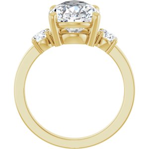 10K Yellow Gold 14x9 mm Pear Ring Mounting – image 3