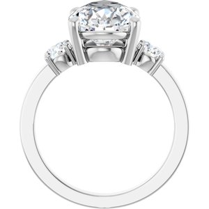 14K White Gold 14x9 mm Pear Ring Mounting – image 3