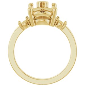 18K Yellow Gold 14x9 mm Pear Ring Mounting – image 4