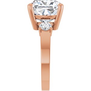 10K Rose Gold 11x11 mm Cushion Ring Mounting – image 7