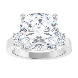 Continuum Sterling Silver 11x11 mm Cushion Ring Mounting – image 5