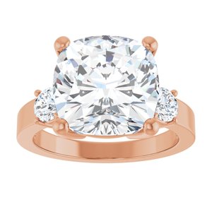 10K Rose Gold 11x11 mm Cushion Ring Mounting – image 5