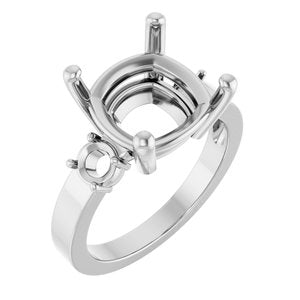 Sterling Silver 11x11 mm Cushion Ring Mounting – image 2