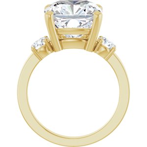 18K Yellow Gold 11x11 mm Cushion Ring Mounting – image 3