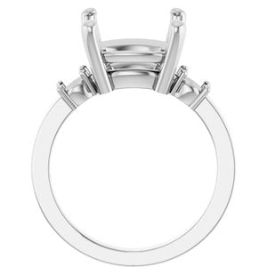 Sterling Silver 11x11 mm Cushion Ring Mounting – image 4