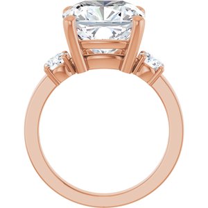 14K Rose Gold 11x11 mm Cushion Ring Mounting – image 3