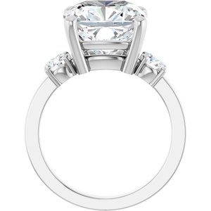 Continuum Sterling Silver 11x11 mm Cushion Ring Mounting – image 3