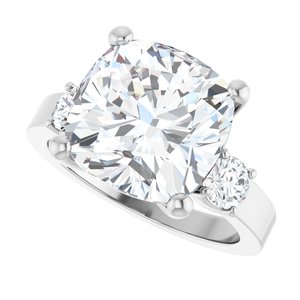 Sterling Silver 11x11 mm Cushion Ring Mounting – image 8
